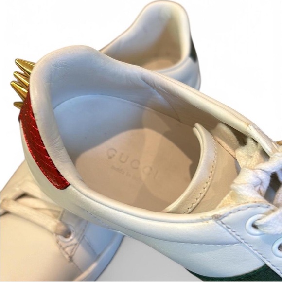 GUCCI 
Calfskin Ace Pearl Studded Womens Sneakers - Picture 4 of 5